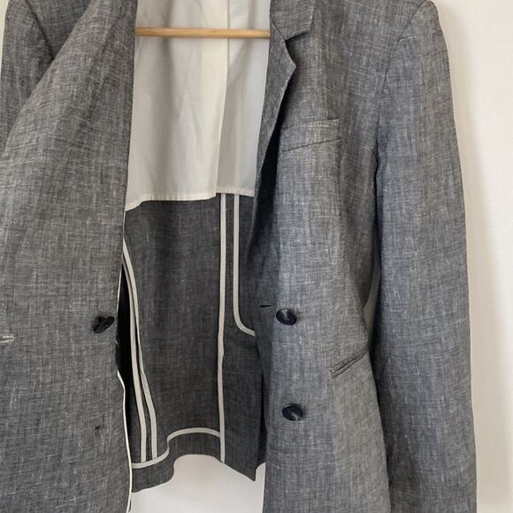 Theory Linen Double Breasted Blazer - Picture 5 of 13